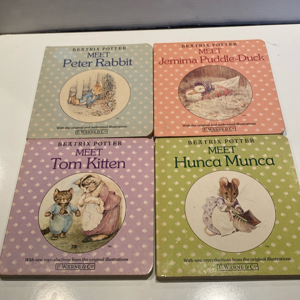 Vintage 1987 Set of 4 Beatrix Potter Board Books